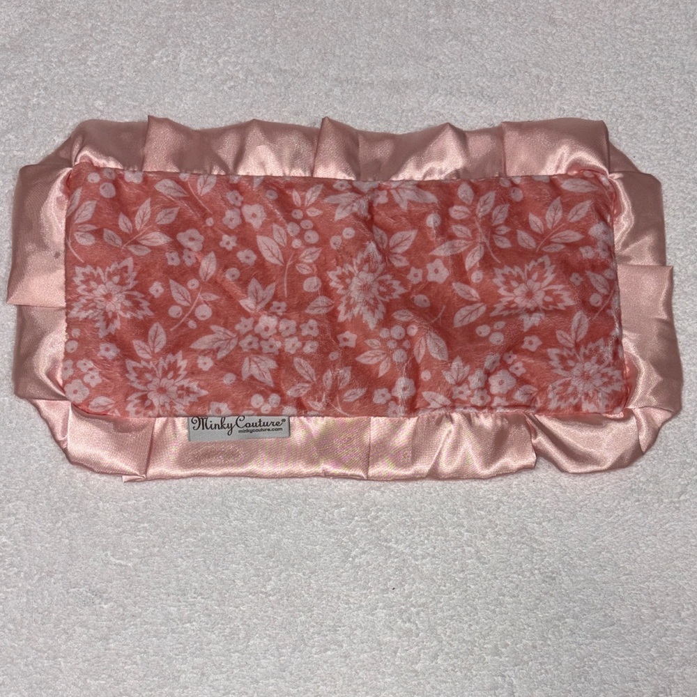 Minky couture Pink Floral Kids mini Blanket lovey